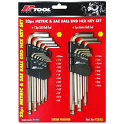 PKTool  Cr-V Metric & Sae Ball End Hex Set - 22 Piece  - PT30503