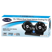 Pro-Kit 12V 100mm (4 inch) Dual Head Cabin Fan - PK31000