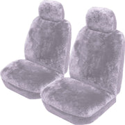 MyCar Downunder 16mm Thick Sheepskin Front Seat Covers Universal Size 30 - Light Grey - SDOWA3007