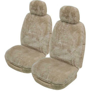 MyCar 25mm Thick Sheepskin Alpine Front Seat Covers Universal Size 30 - Mocha - SALPA3002