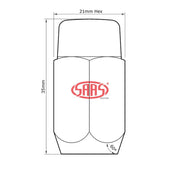 SAAS Set of 5 Wheel Nuts - 35mm Length, Chrome, M12x1.50 Thread, Acorn Taper Type - 235265