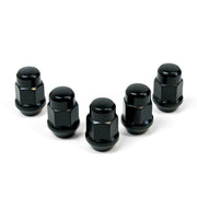 SAAS Set of 5 Wheel Nuts - 35mm Length, Black, M12x1.50 Thread, Acorn Bulge Type - 335365BC