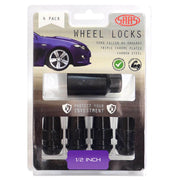 SAAS Set of 4 Splined Lock Nuts - Black, 1/2