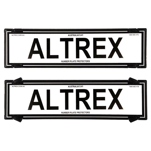 Altrex Standard Size Black Border with Silver Insert Number Plate Protectors - without Lines - 6NLS