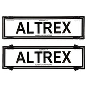 Altrex Standard Size Black Border with Silver Insert Number Plate Protectors - without Lines - 6NLS