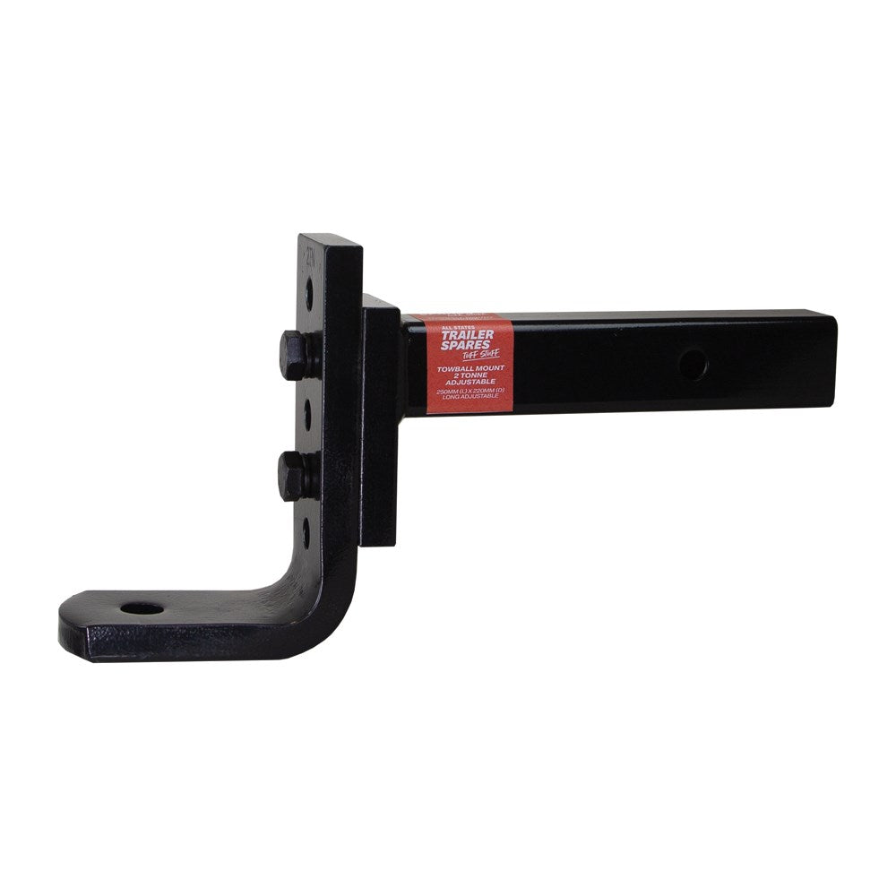 ASTSS 185-220mm (D) x 250mm (L) Adjustable 2T Tow Ball Mount for Square Receiver - R721187 (Bulky Item - Freight Applies)