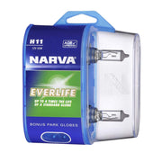 Narva 48079BL2 H11 12V 55W Everlife Halogen Headlight Globes, Twin Pack