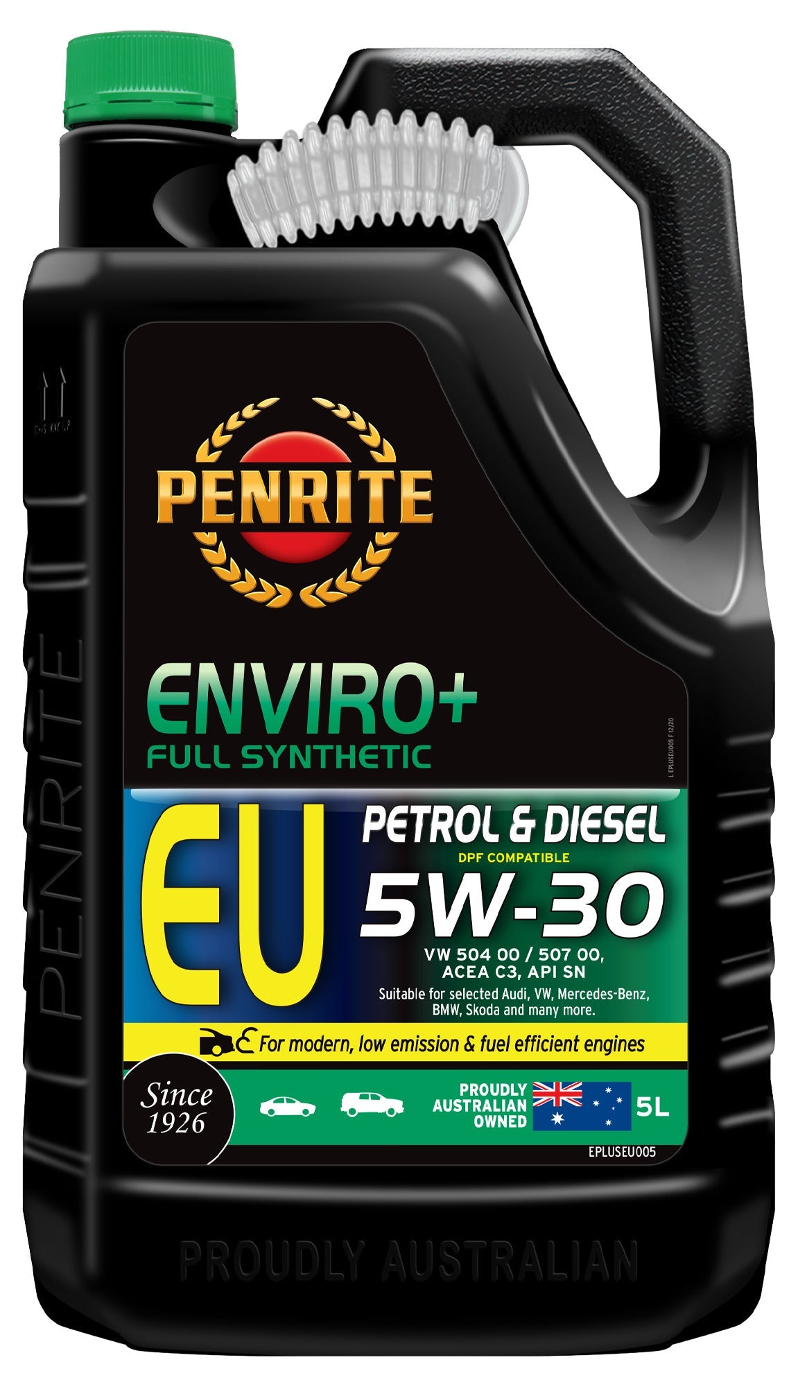 Penrite Enviro+ EU 5W-30 Full Synthetic Petrol and Diesel Engine Oil - 5L - EPLUSEU005 (Pickup Only)
