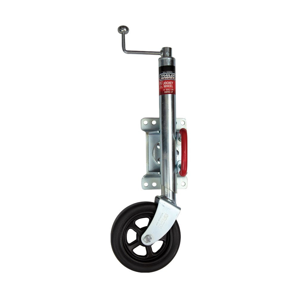ASTSS Heavy Duty 8" Solid Jockey Wheel with Swing Away U-Bolt 4-Hole Bolt On Clamp (750kg) - R2124HD (Bulky Item - Freight Applies)
