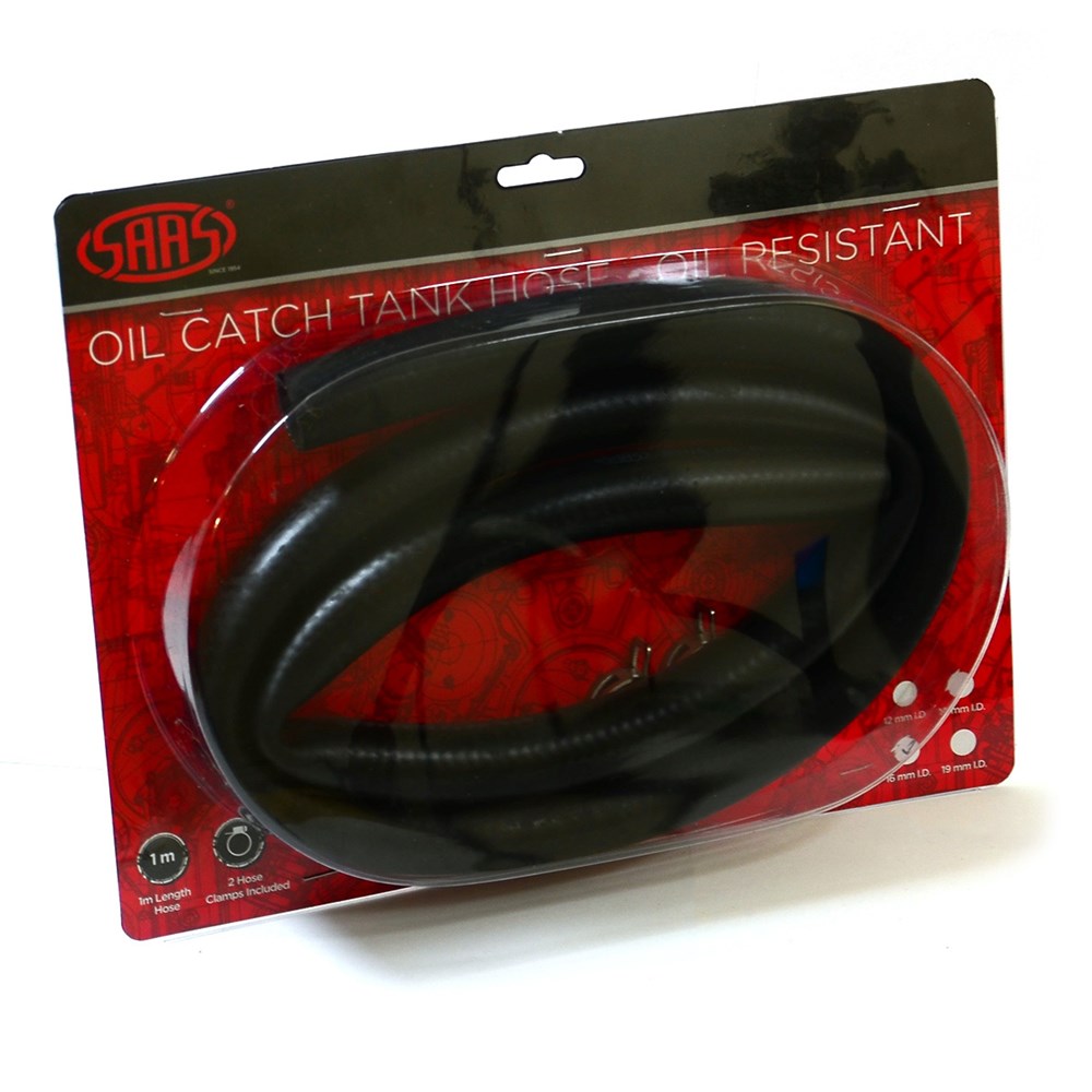 SAAS 1 Metre Oil Resistant Hose 19mm (3/4") ID with Pair of Clamps - SRH19