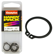 Champion Pack of 5 7/16 Steel External Shaft Circlips - BH214