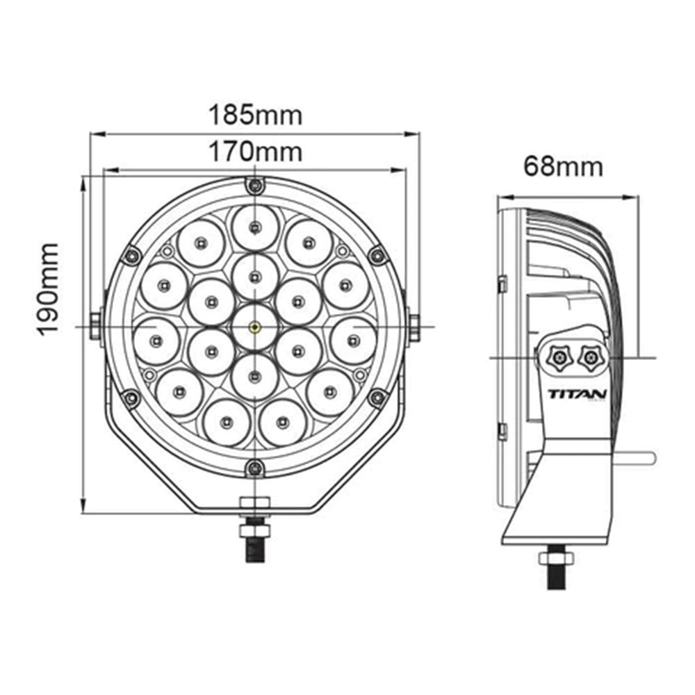LV Automotive Titan Slim 7" 90W LED Driving Light (Single) - LV9414