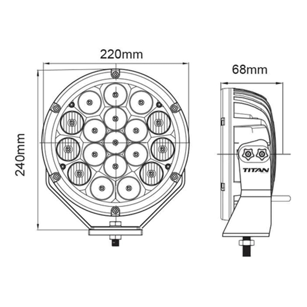LV Automotive Titan 9" 180W LED Driving Light (Single) - LV9417 (Bulky Item - Freight Applies)