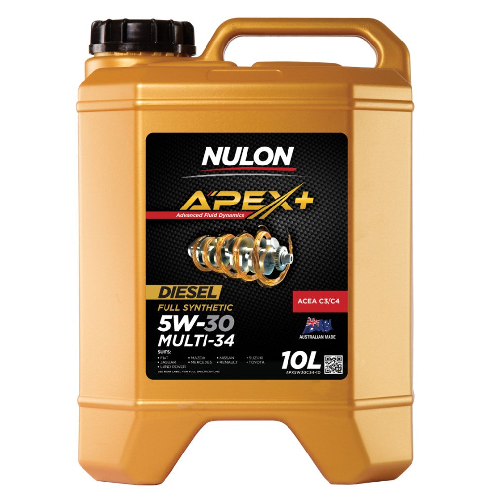 Nulon APX5W30C34-10 Apex+ 5W-30 Multi-34 Full Synthetic ACEA C3/C4 Diesel Engine Oil 10L (Pickup Only)