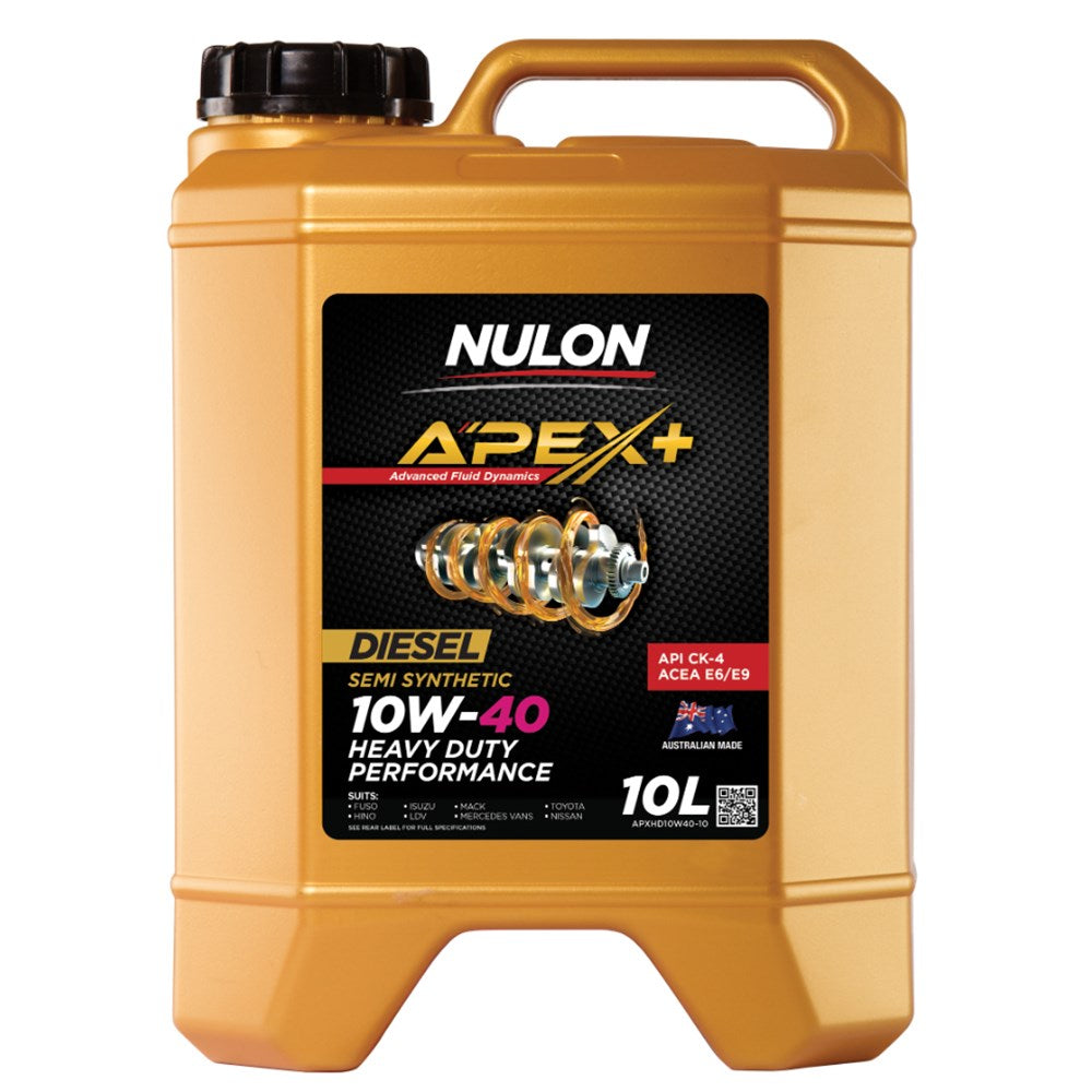Nulon APXHD10W40-10 Apex+ 10W-40 Heavy Duty Performance Semi Synthetic CK-4/E6/E9 Diesel Engine Oil 10L (Pickup Only)