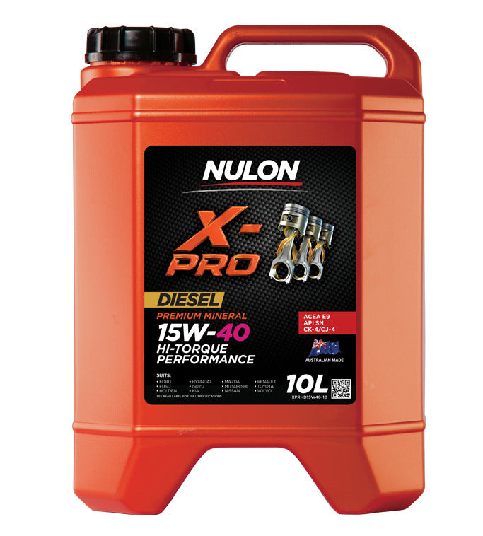 Nulon XPRHD15W40-10 X-Pro 15W-40 Hi-Torque Performance Premium Mineral Diesel Engine Oil 10L (Pickup only)