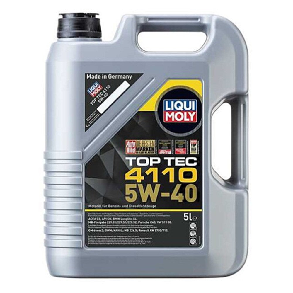 Liqui Moly Top Tec 4110 5W-40 Synthetic Technology SN/C3 OEM Approved Petrol and Diesel Engine Oil - 5L - 21479 (Bulky Item - Freight Applies)