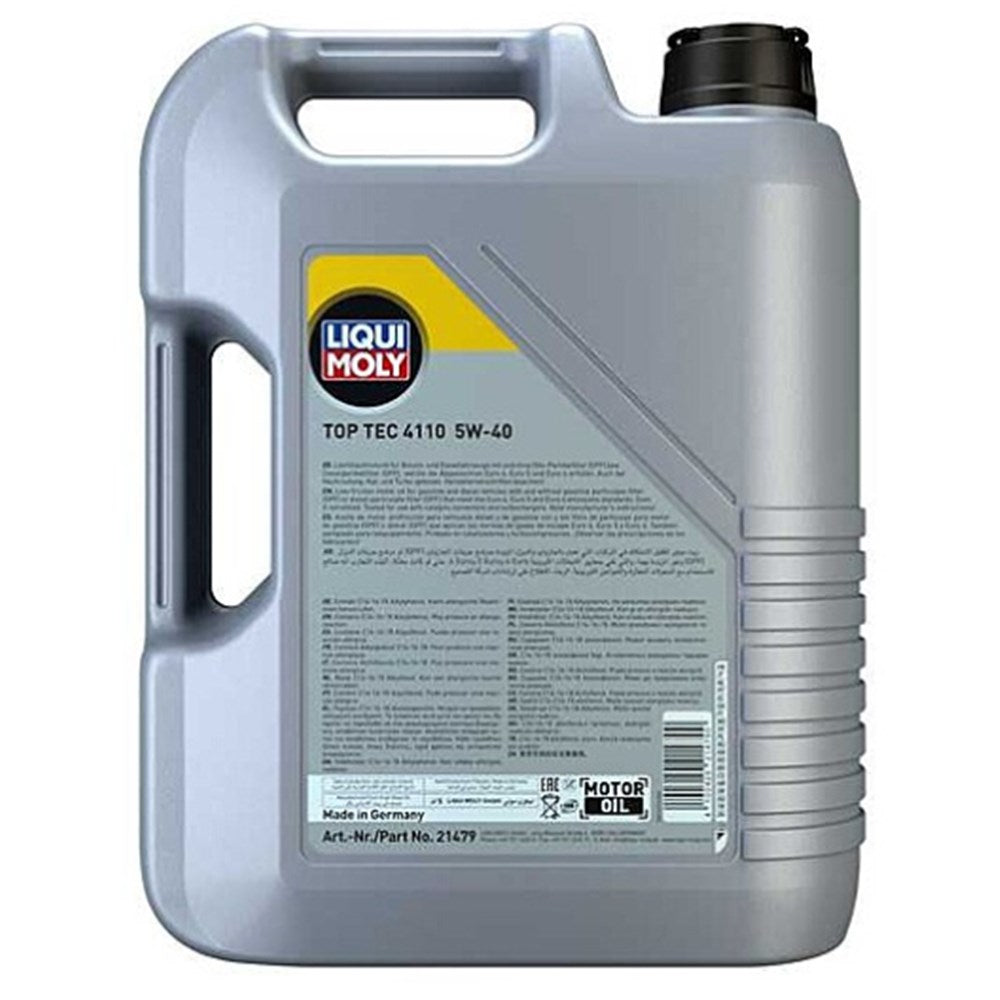 Liqui Moly Top Tec 4110 5W-40 Synthetic Technology SN/C3 OEM Approved Petrol and Diesel Engine Oil - 5L - 21479 (Bulky Item - Freight Applies)