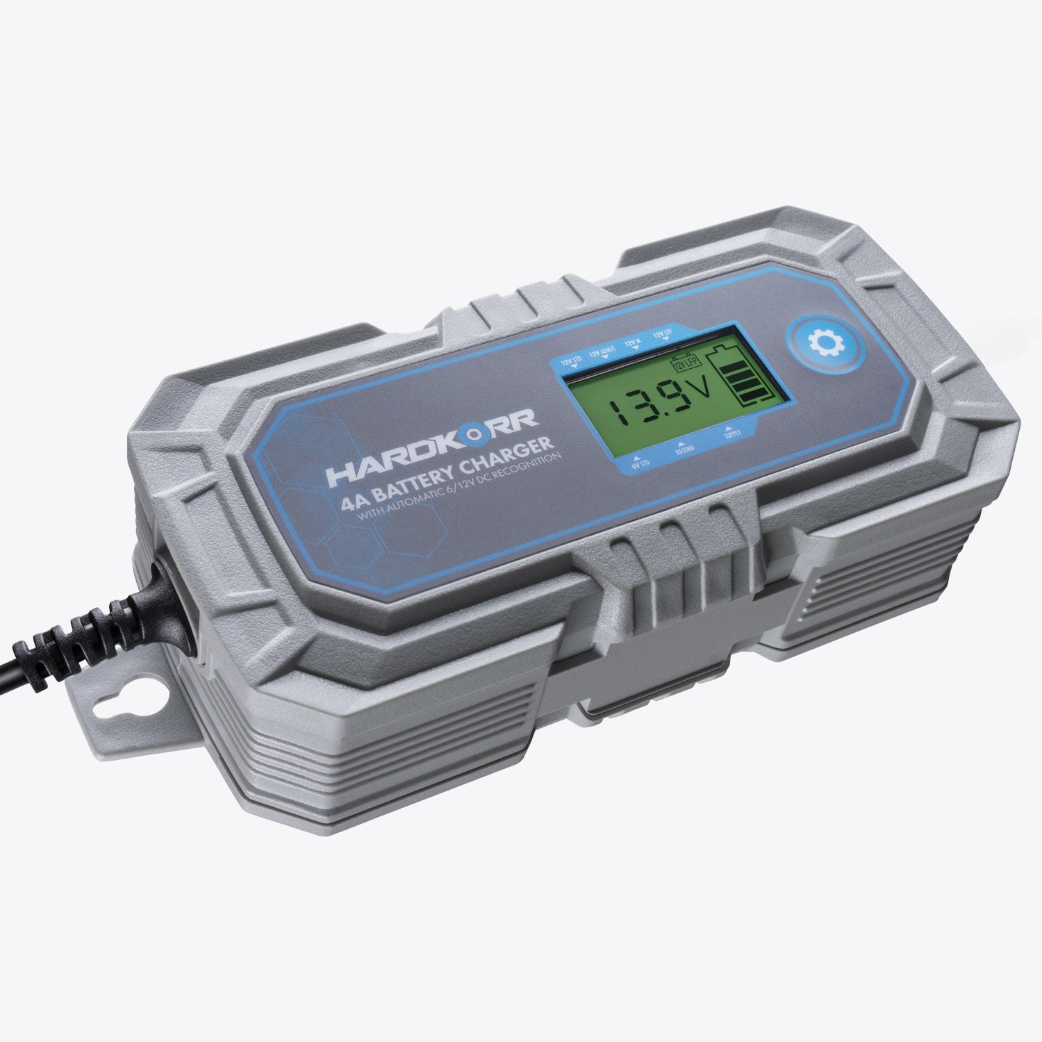 HardKorr 4A AC Battery Charger With Automatic 6/12V DC Recognition - HKPBATCHG4A