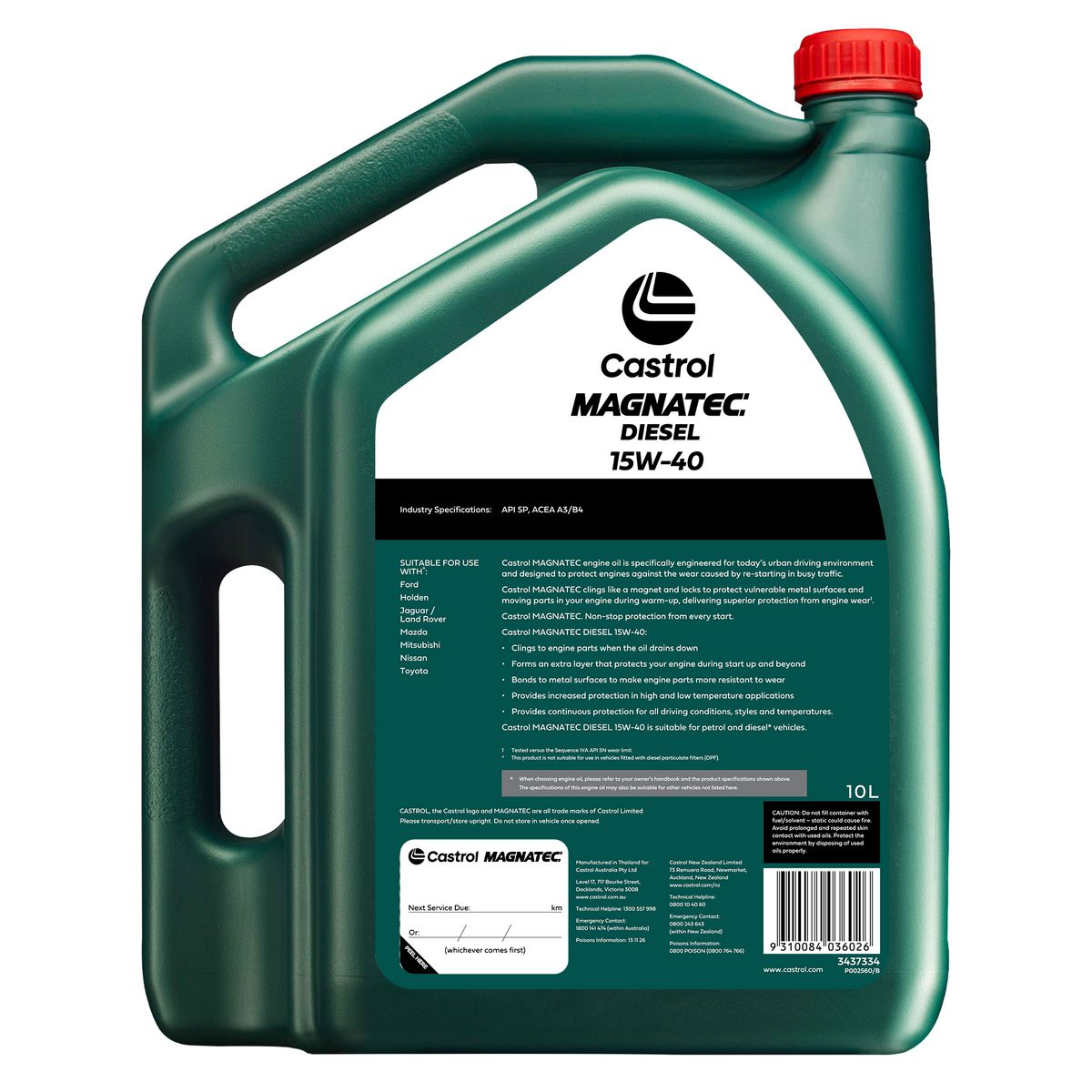 Castrol Magnatec Diesel 15W-40 Part Synthetic Diesel Engine Oil - 10L - 3437334  (Pickup Only)