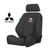 Black Duck Rear Seat Cover for 2024+ Mitsubishi Triton - Black Canvas - MT244ARCVBK