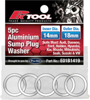 PKTool 5pc 14mm ID Alluminium Sump Washer - E01B1419 (Pickup Only)