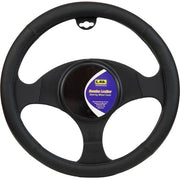 Ilana Steering Wheel Cover Genuine Leather Black - 22/GENLSWC (Pickup Only)