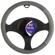 Ilana Steering Wheel Cover Genuine Leather Charcoal - 22/GENLCSWC (Pickup Only)