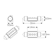 LED Autolamps FN31W LED White Festoon Bulb - 31mm