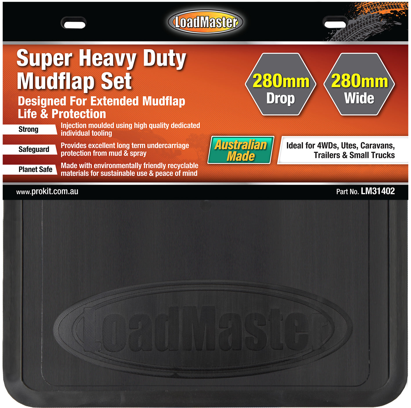 Loadmaster Super Heavy Duty Mudflap Set 280 x 280mm - LM31402