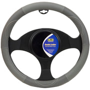 Ilana Steering Wheel Cover Leather Grip Grey - 22/LEASWCGRE (Pickup Only)