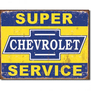Super Chevrolet Service Weathered Metal Sign 41cm x 32cm - MSI1355