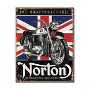 Norton The Worlds Best Road Holder Metal Sign Reproduction 32cm x 41cm - MSI1953