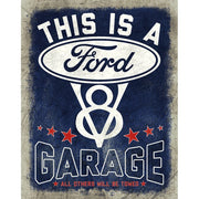 This is a Ford V8 Garage Metal Sign Reproduction 32cm x 41cm - MSI2394