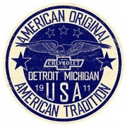 Chevy American Original American Tradition Metal Sign Reproduction 30cm Round - MSI2395