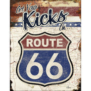 Route 66 Get Your Kicks Metal Sign Reproduction 32cm x 41cm - MSI2411