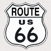 Route 66 Shield Cut to Shape Embossed Metal Sign Reproduction 28cm x 28cm - MSI679