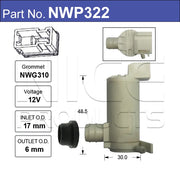 Nice Windscreen Washer Pump - NWP322