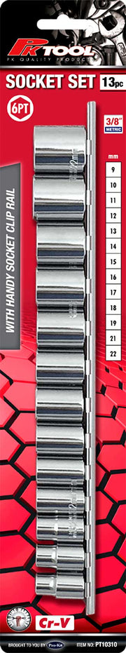 PKTool 13pc 3/8 inch Metric Socket Set - PT10310 (Pickup Only)