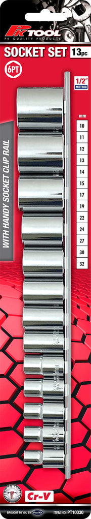 PKTool 13pc 1/2 inch Metric Socket Set - PT10330 (Pickup Only)