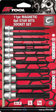 PKTool 11pc 1/4 inch and 3/8 inch Dr Magnetic Star Bit Socket Set - PT11704 (Pickup Only)