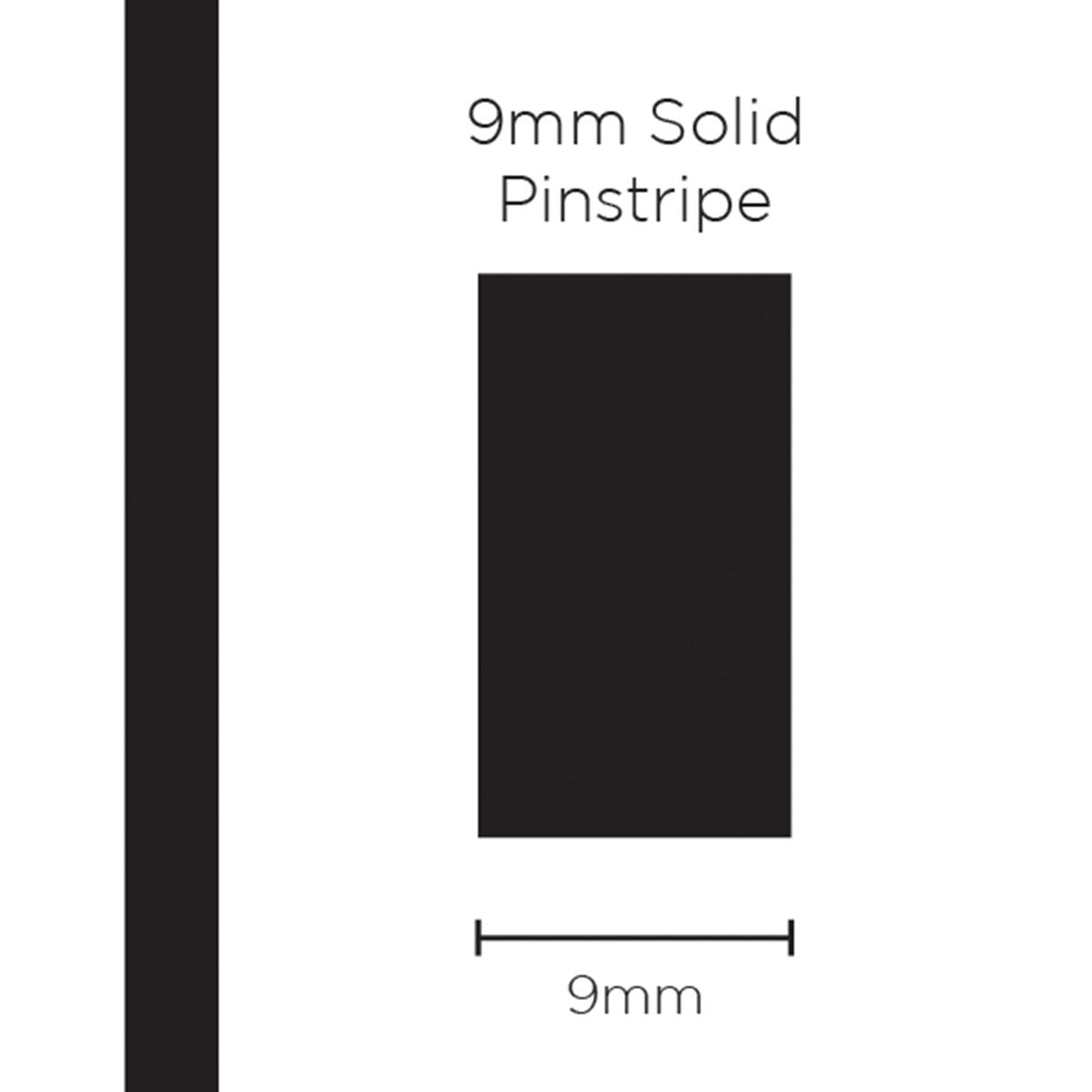 SAAS 9mm Pinstripe, Solid Black (10m) - 11301