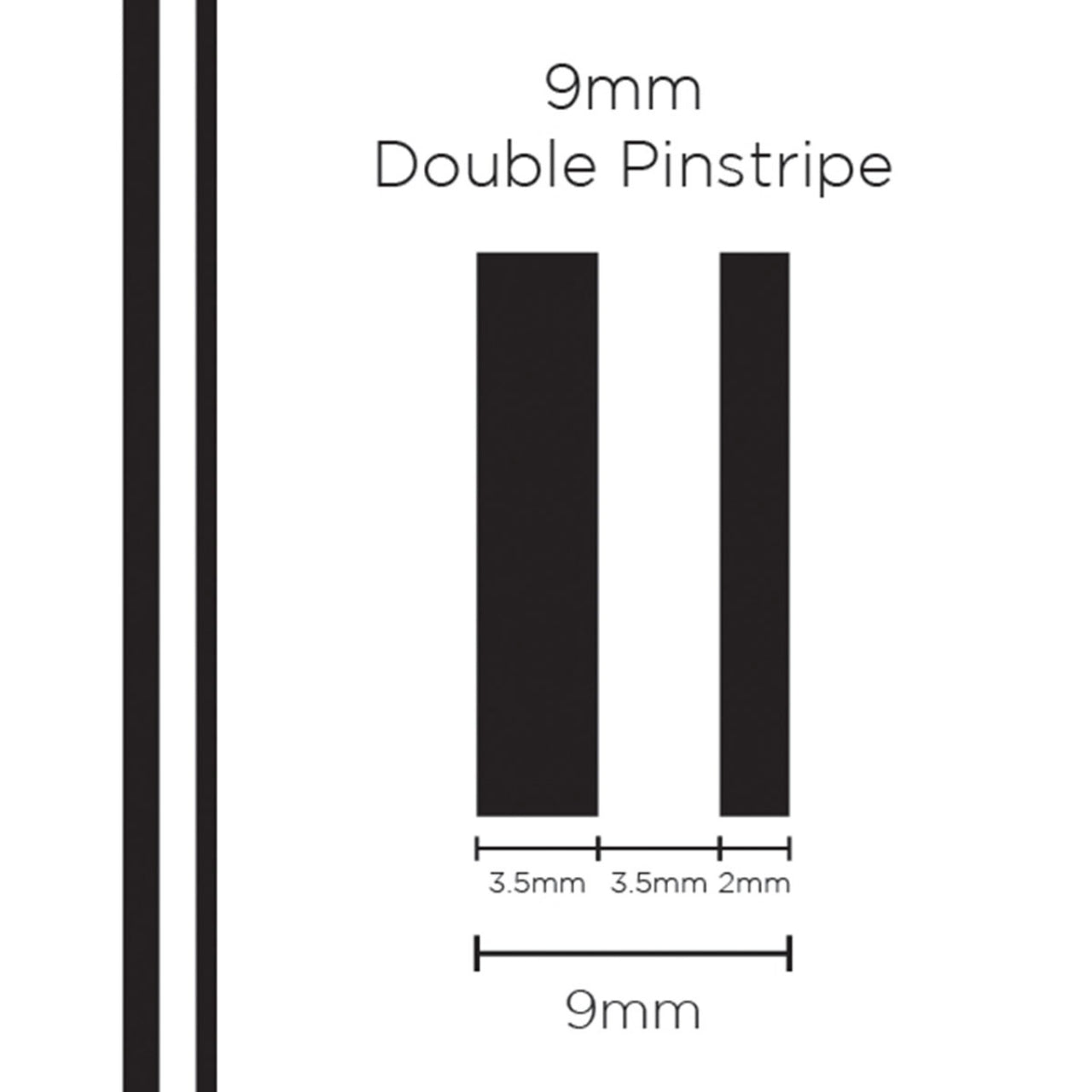 SAAS 9mm Pinstripe, Double Black (10m) - 1501