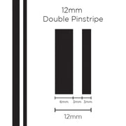 SAAS 12mm Pinstripe, Double Black (10m) - 1601