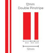 SAAS 12mm Pinstripe, Double Red (10m) - 1603