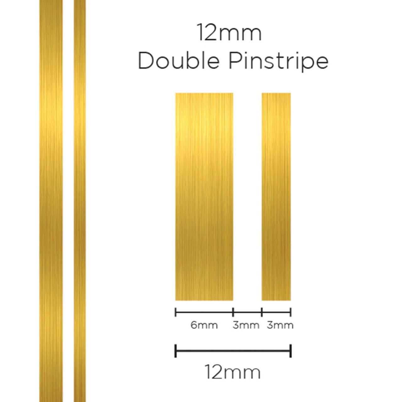 SAAS 12mm Pinstripe, Double Gold (10m) - 1606