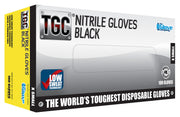 TGC Workgear Black Nitrile Gloves - 100pk - Extra Small - 160000