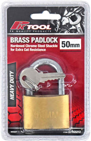 PKTool 50mm Heavy Duty Brass Padlock - RG5212 (Pickup Only)