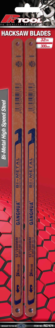 PKTool Hacksaw Blades - 2Pc 12 inch M2 Metal 32 Teeth/ inch - RG7474 (Pickup Only)