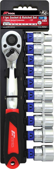 PKTool 11pc 1/2 inch Drive Socket and Ratchet Set - RG7621 (Pickup Only)
